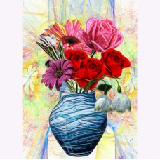 FRACTALIZATION GREETING CARD Blue Vase